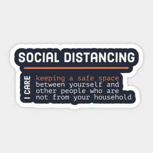 Social distance meaning white-terracote text Sticker